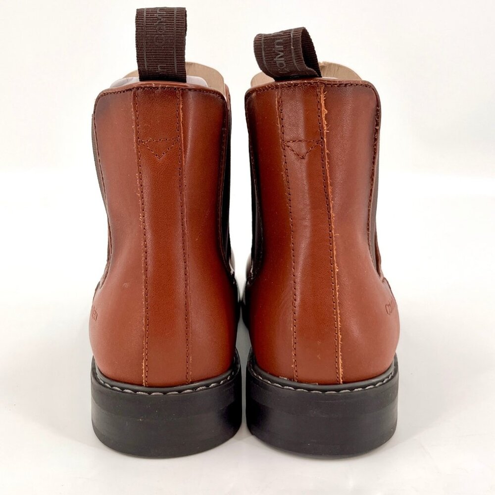 Calvin Klein Fenwick Chelsea Boots Size 7.5 Brown Leather Pull-On Round Toe - Picture 5 of 15